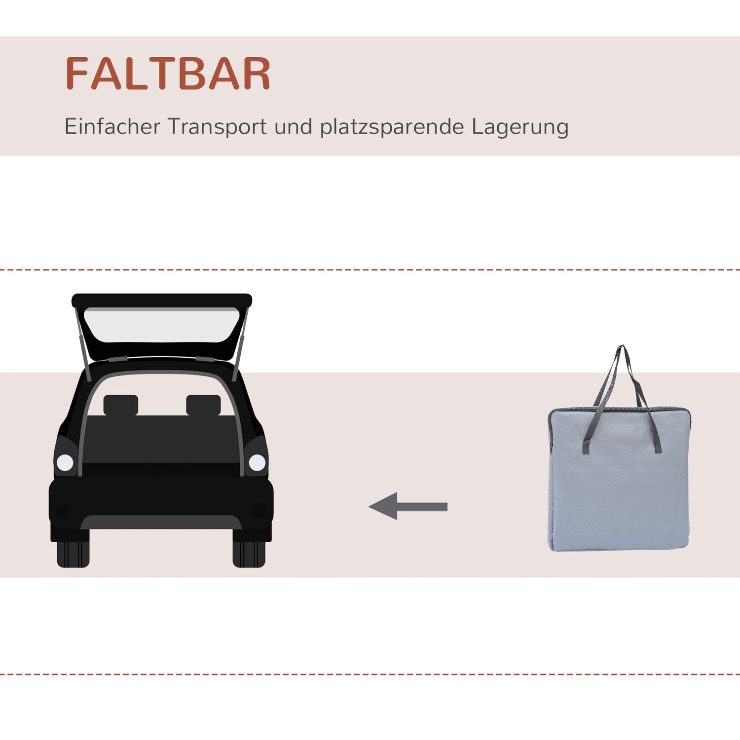 Hondenbenches – Draagbare Oxford transporttas, Grijs, 41x34x30 cm