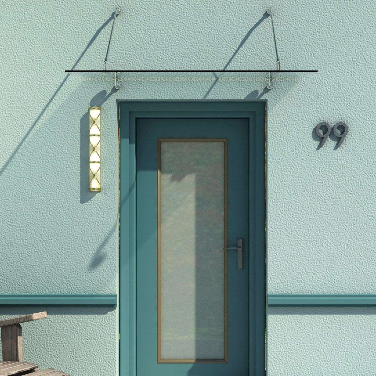 Luifel van gehard glas – 304 roestvrij staal, diverse afmetingen