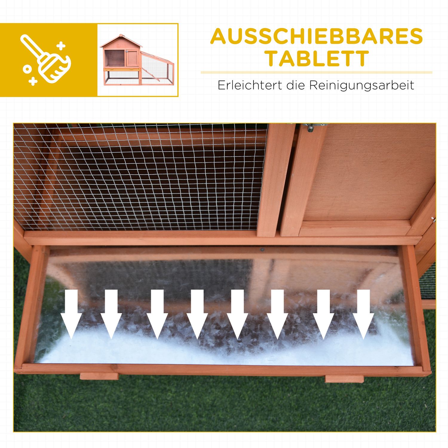 Doppelstöckiger Outdoor-Kleintierkäfig, Fichte – 144x64,5x100 cm
