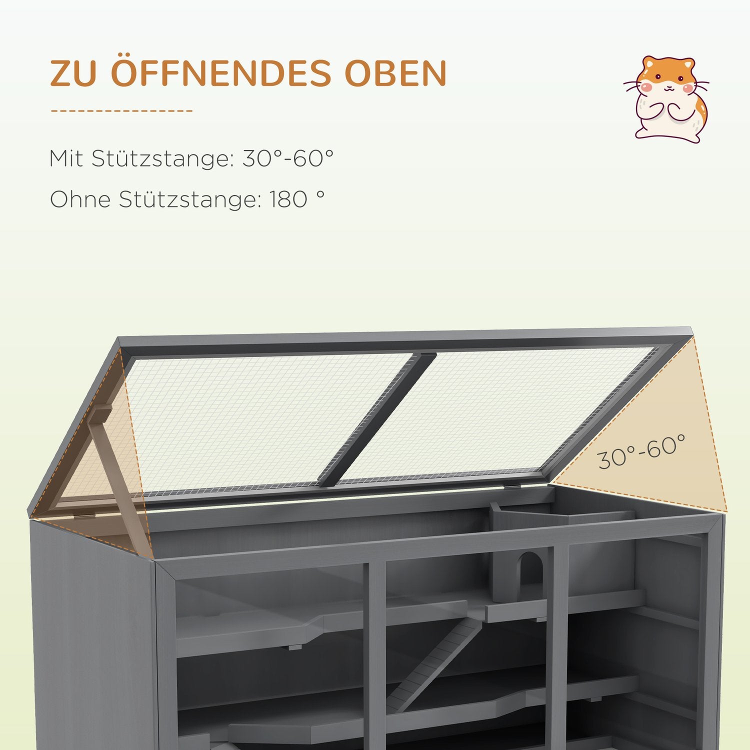 Zwerghamsterkäfig mit Treppen, 3-stöckige Holzvilla