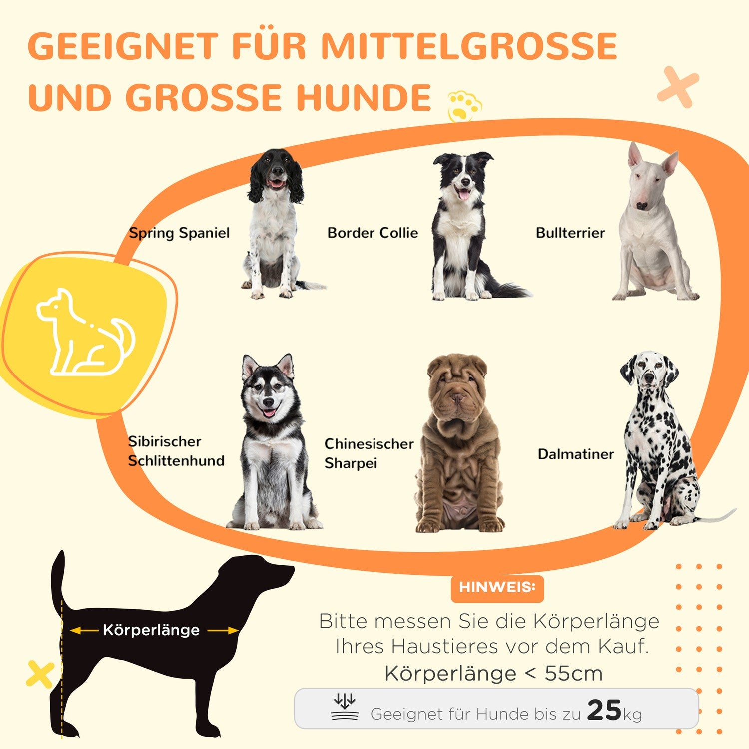 Eiken hondenbench tafelblad, dubbele deuren & kussen