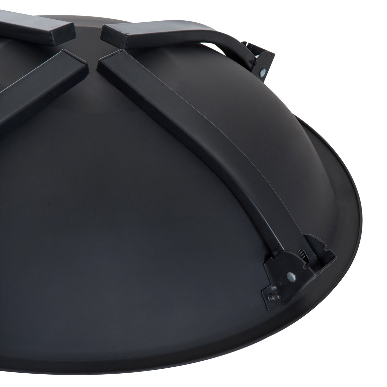 Vuurkorf met inklapbaar vonkenscherm, zwart, 55 cm