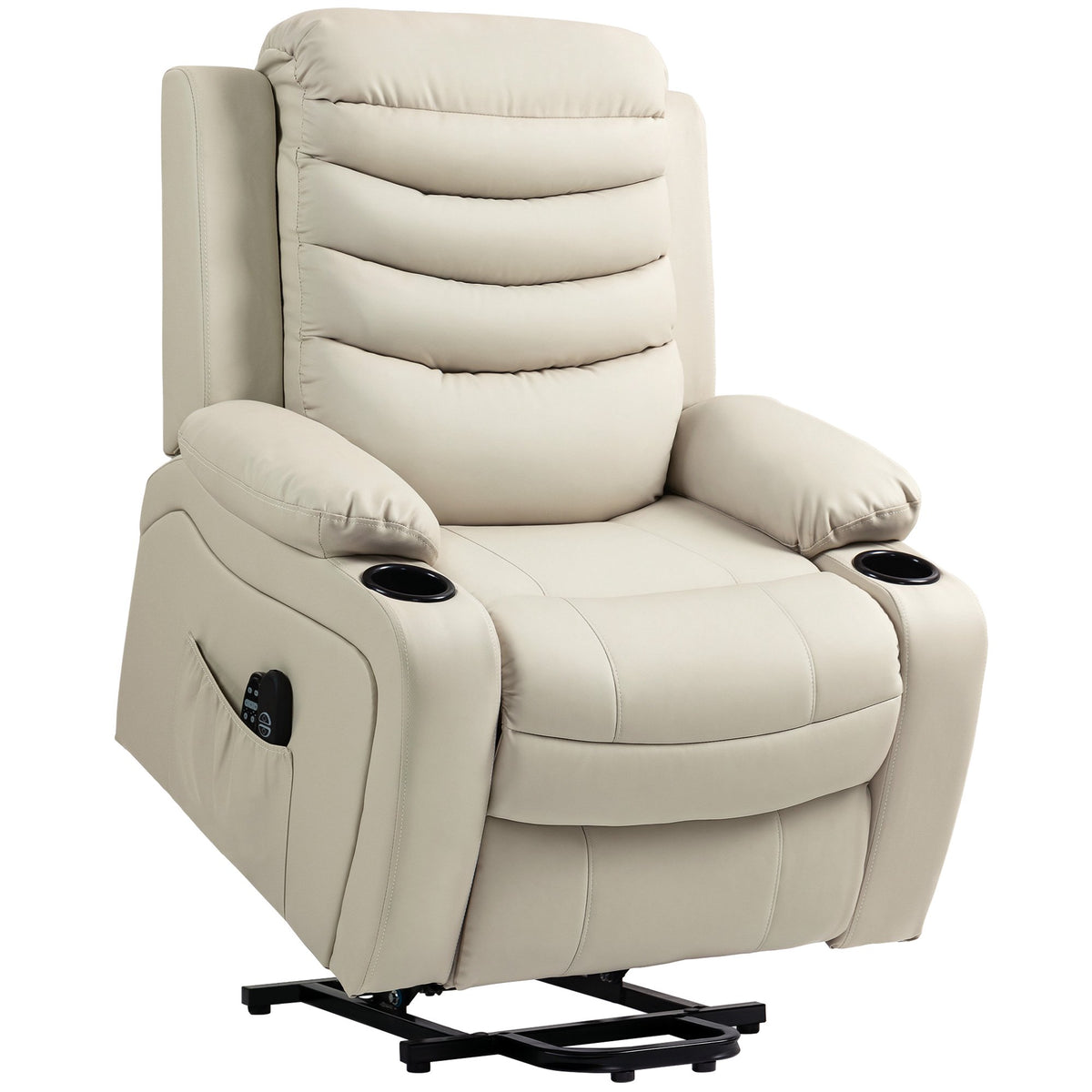 Elektrische relaxfauteuil met liftfunctie, massage, verwarming, USB, crème