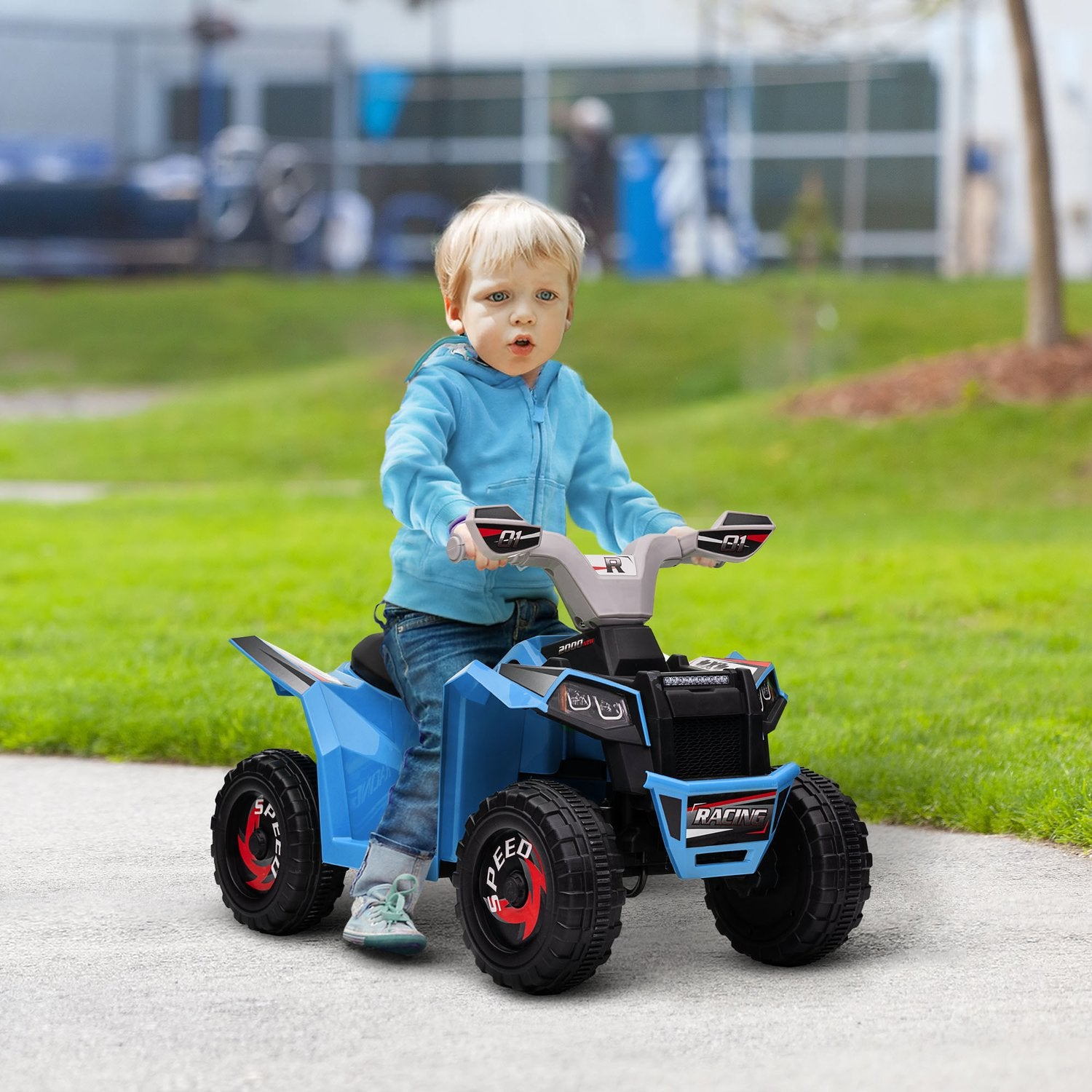 Elektrische quad voor kinderen met vooruit en achteruit, 6V, 2,5 km/u, 1,5–3 jaar