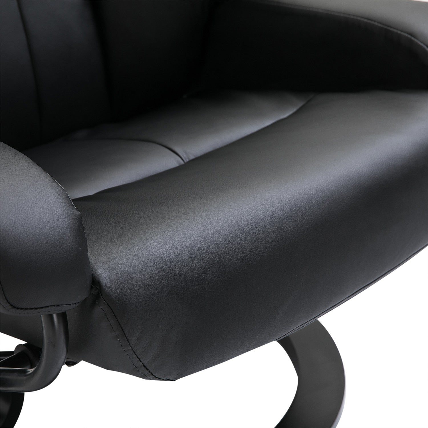 Elektrischer Massagesessel mit Fusshocker – Schwarz