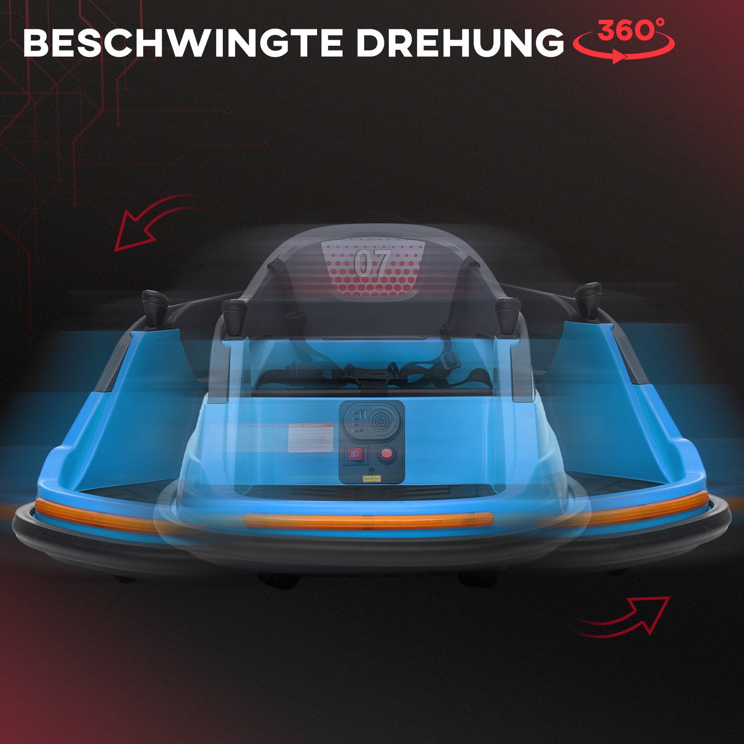 Elektrische botsauto voor kinderen met 360° draaifunctie en verlichting