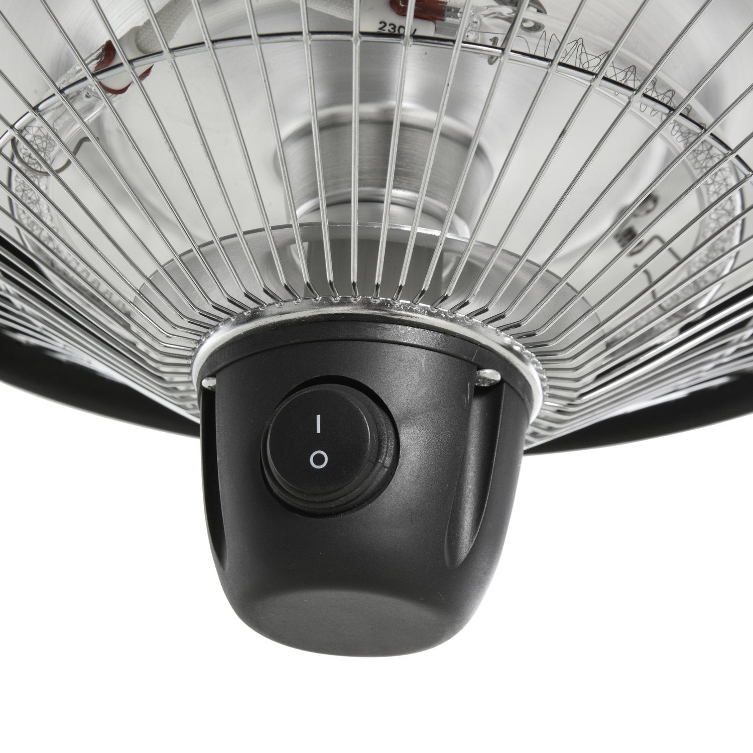 Elektrische plafondverwarming 600W, zwart aluminium, voor terrasgebruik