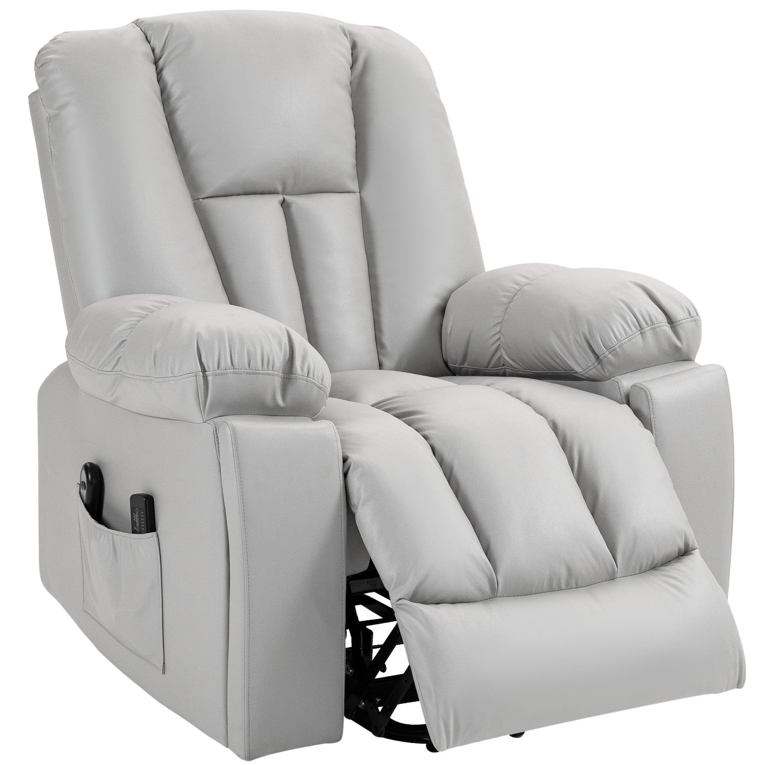 Elektrische relaxfauteuil – massage, binnenvering, lichtgrijs