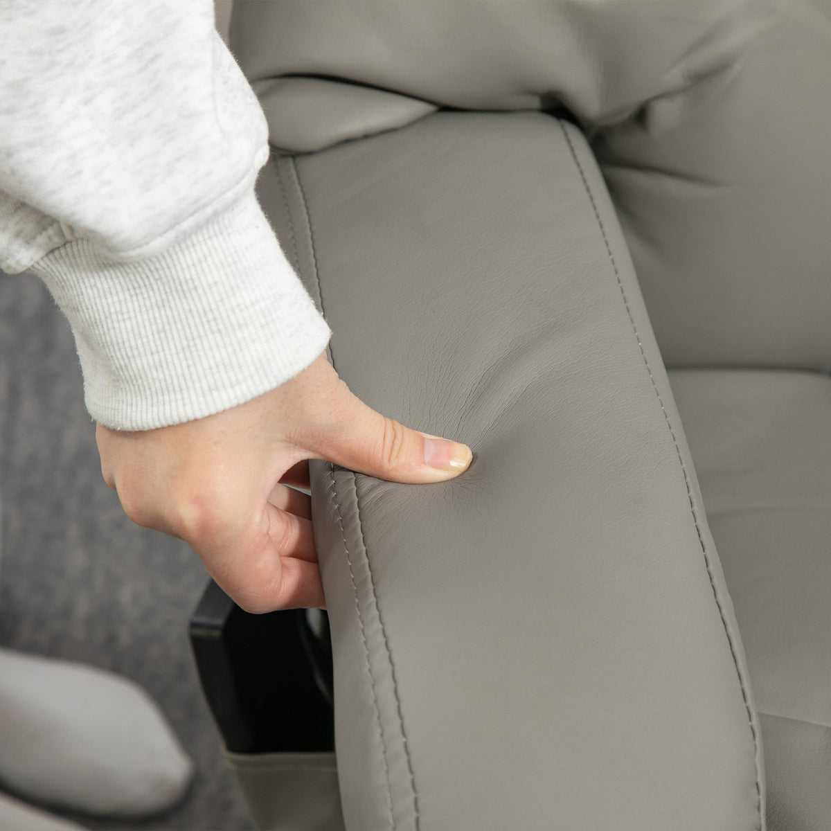Elektrische relaxstoel met massage en voetenbank, grijs