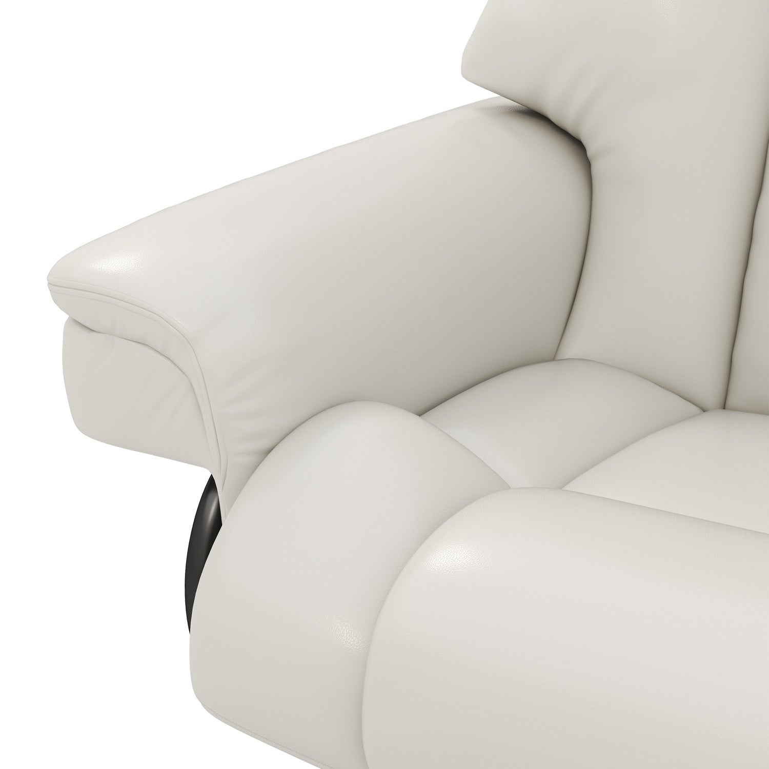 Elektrischer Relaxsessel mit Hocker, Kunstleder, creme