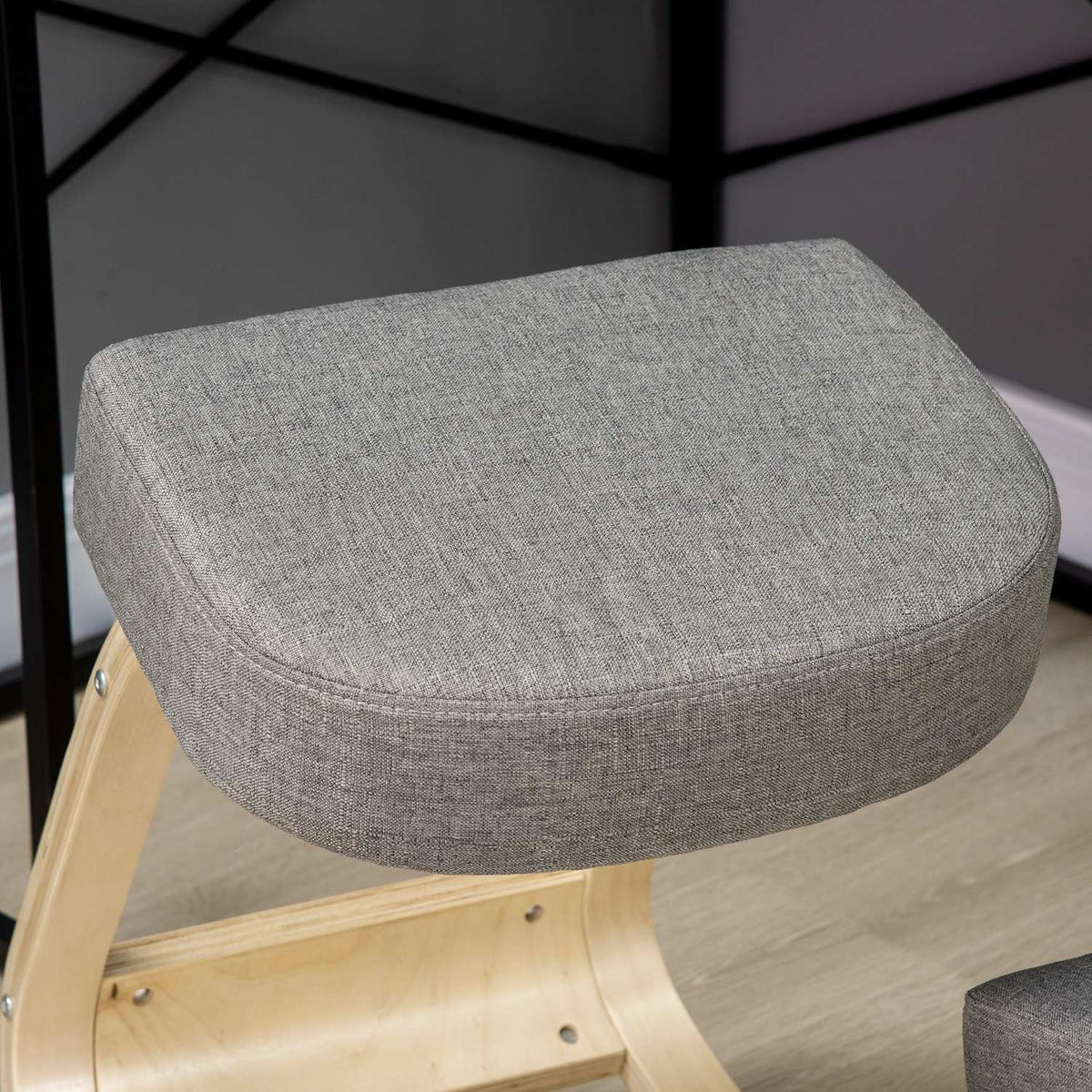 Ergonomische kniestoel, berkenhout, draagvermogen 120 kg, grijs