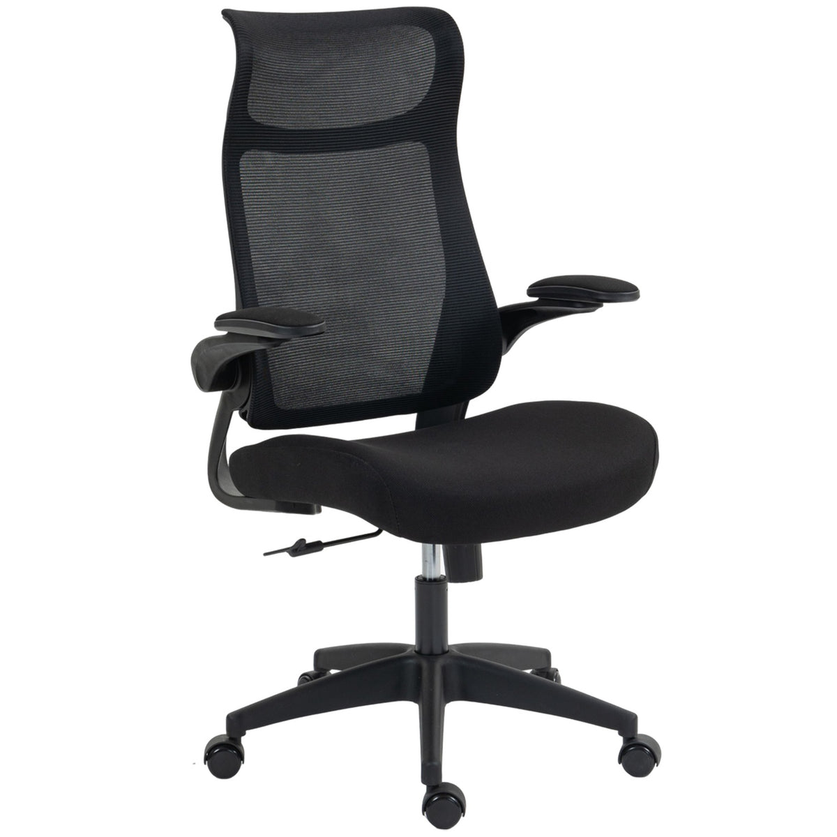 Ergonomische bureaustoel, 3D-armleuningen, mesh-rugleuning, zwart
