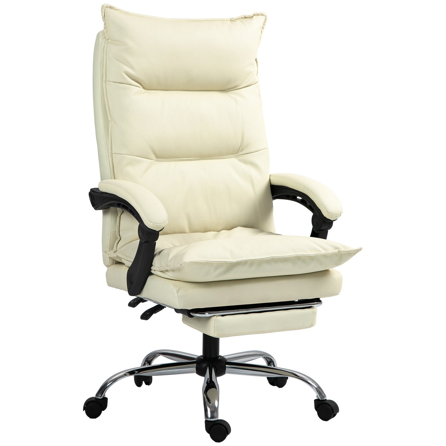 Ergonomische bureaustoel, in hoogte verstelbaar, 155° kantelbaar, beige
