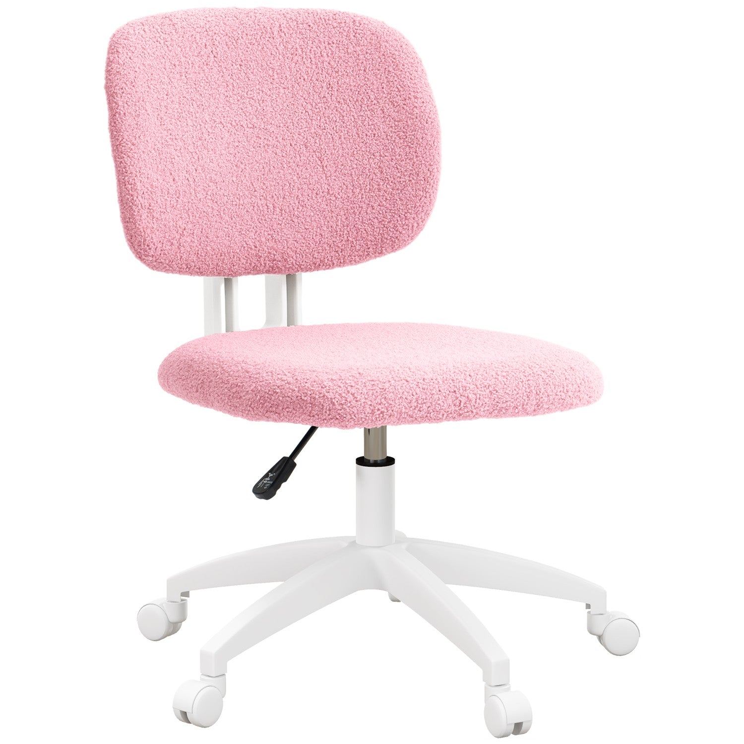 Ergonomische bureaustoel in roze fluweel - in hoogte verstelbaar