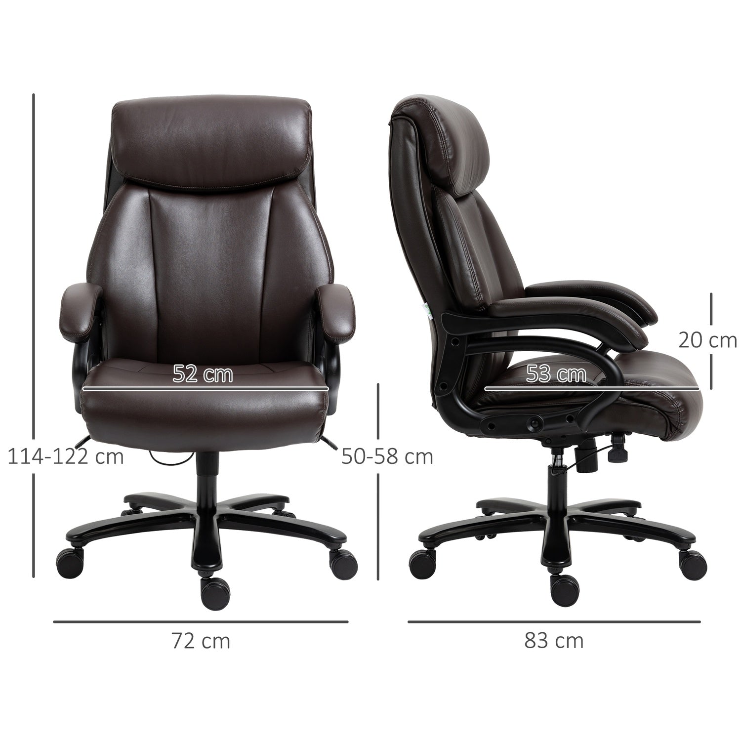 Ergonomische bureaustoel, verstelbaar, 180 kg capaciteit