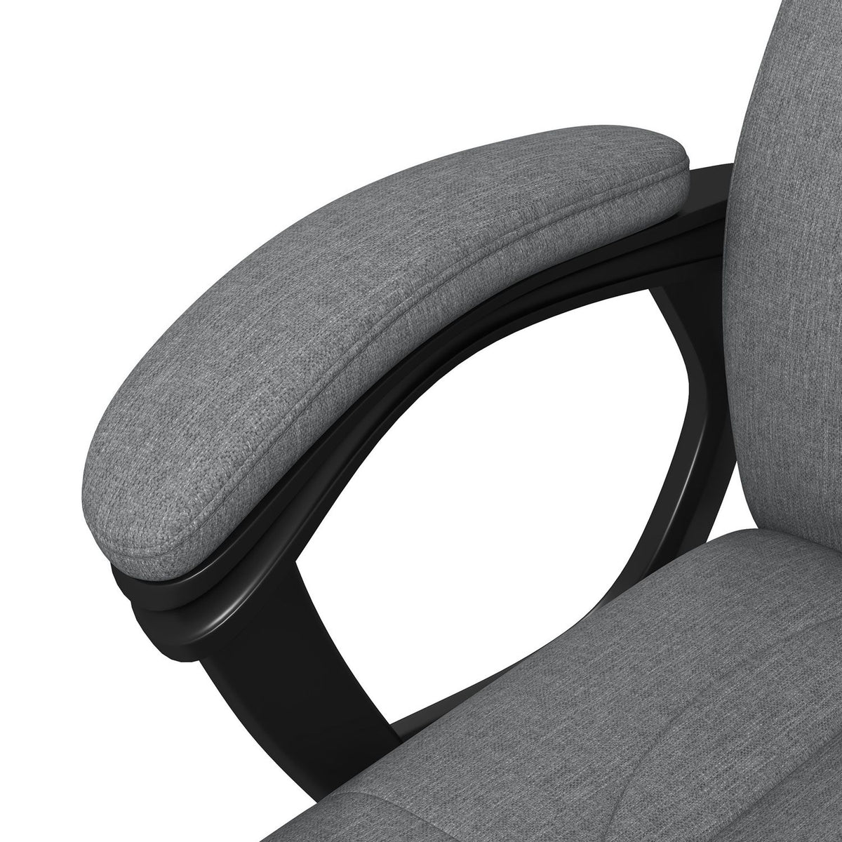 Ergonomische bureaustoel - in hoogte verstelbaar, grijs linnen, hoofdsteun