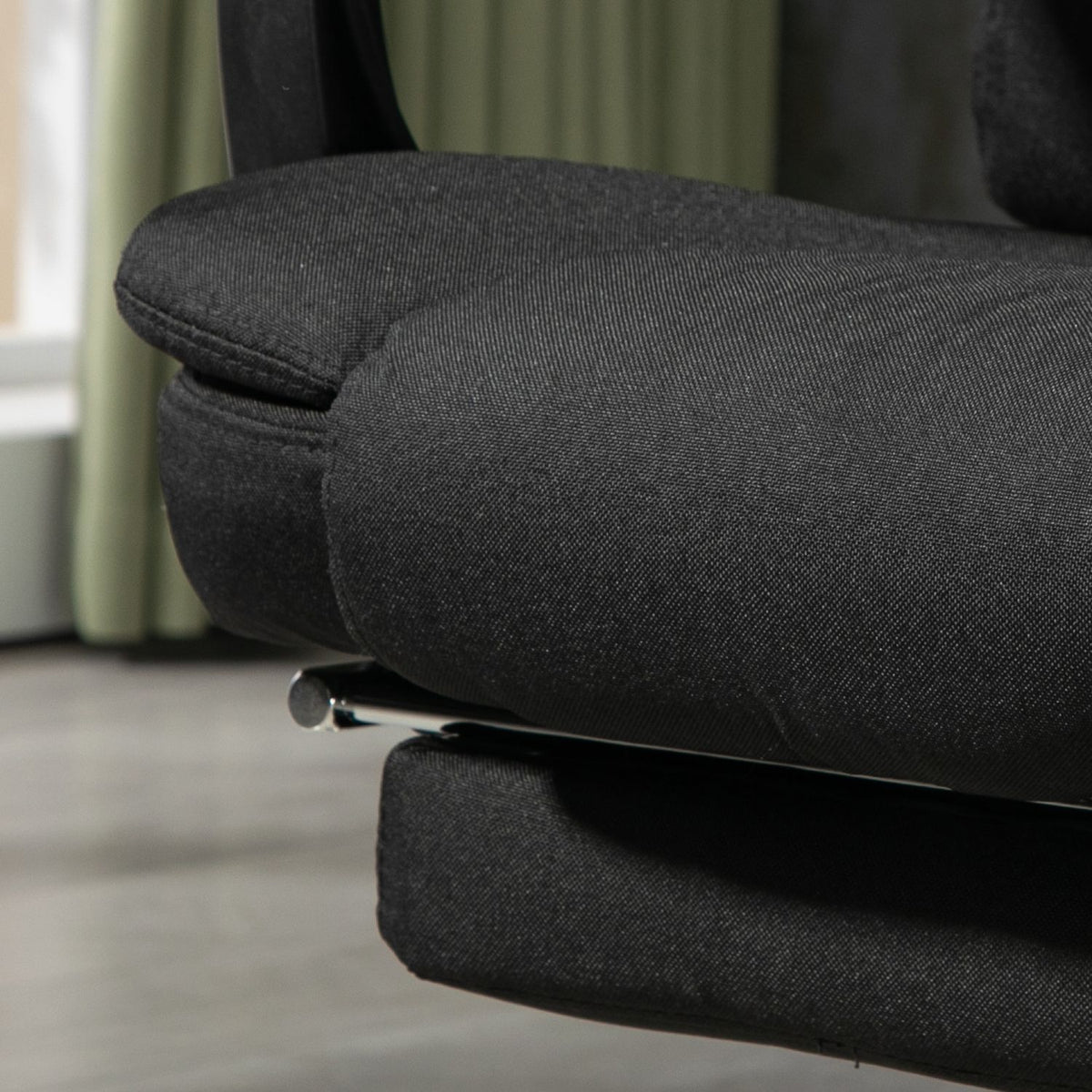 Ergonomische massagebureaustoel, liggend met voetensteun, zwart