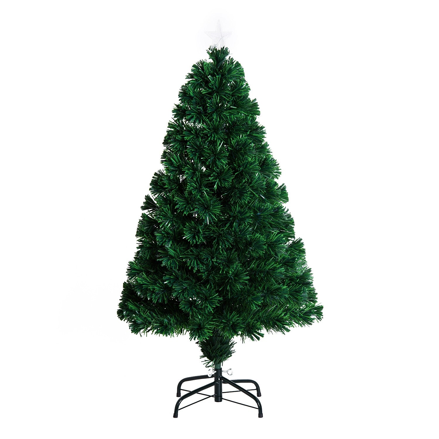 Glasvezelkerstboom met ledverlichting, 120 cm