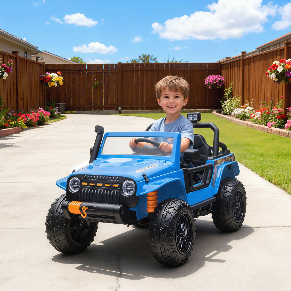 Op afstand bestuurbare elektrische kinderauto, 12V-accu, ouder-kindstoel
