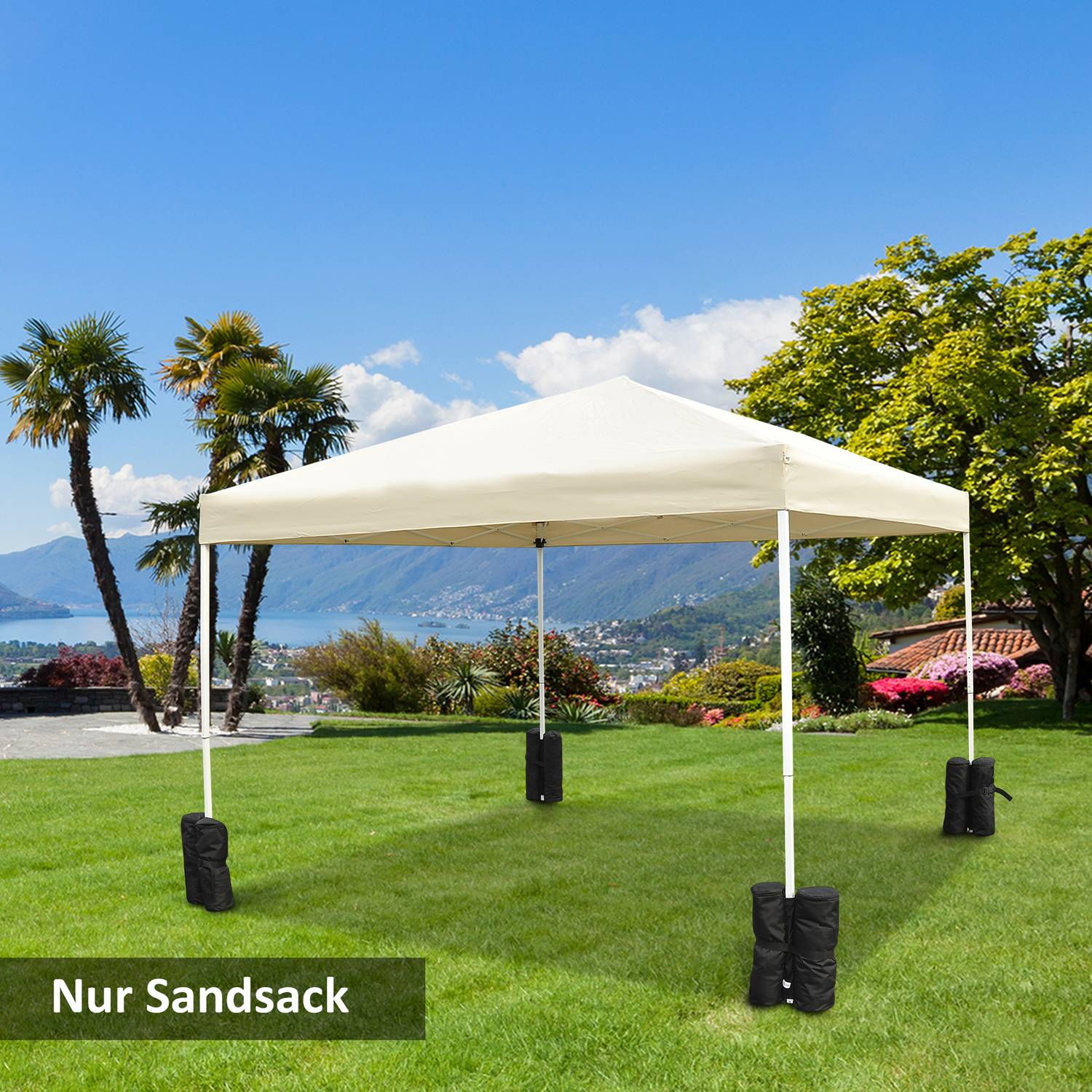 Opvouwbare Gazebo Paviljoen Standaard Set van 4 – Stevig Zwart