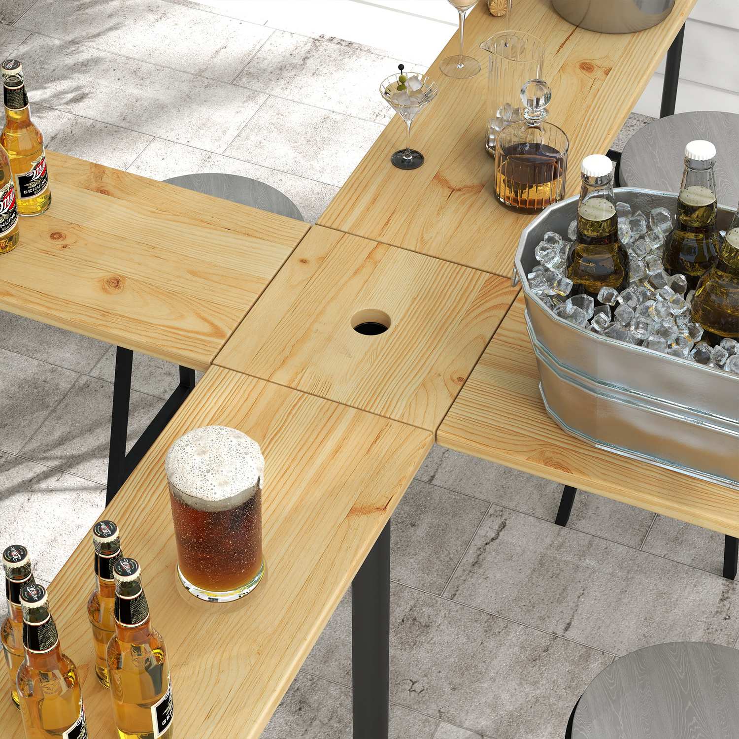 Opvouwbare biertafel voor 20 personen, 105 cm, 120 kg capaciteit