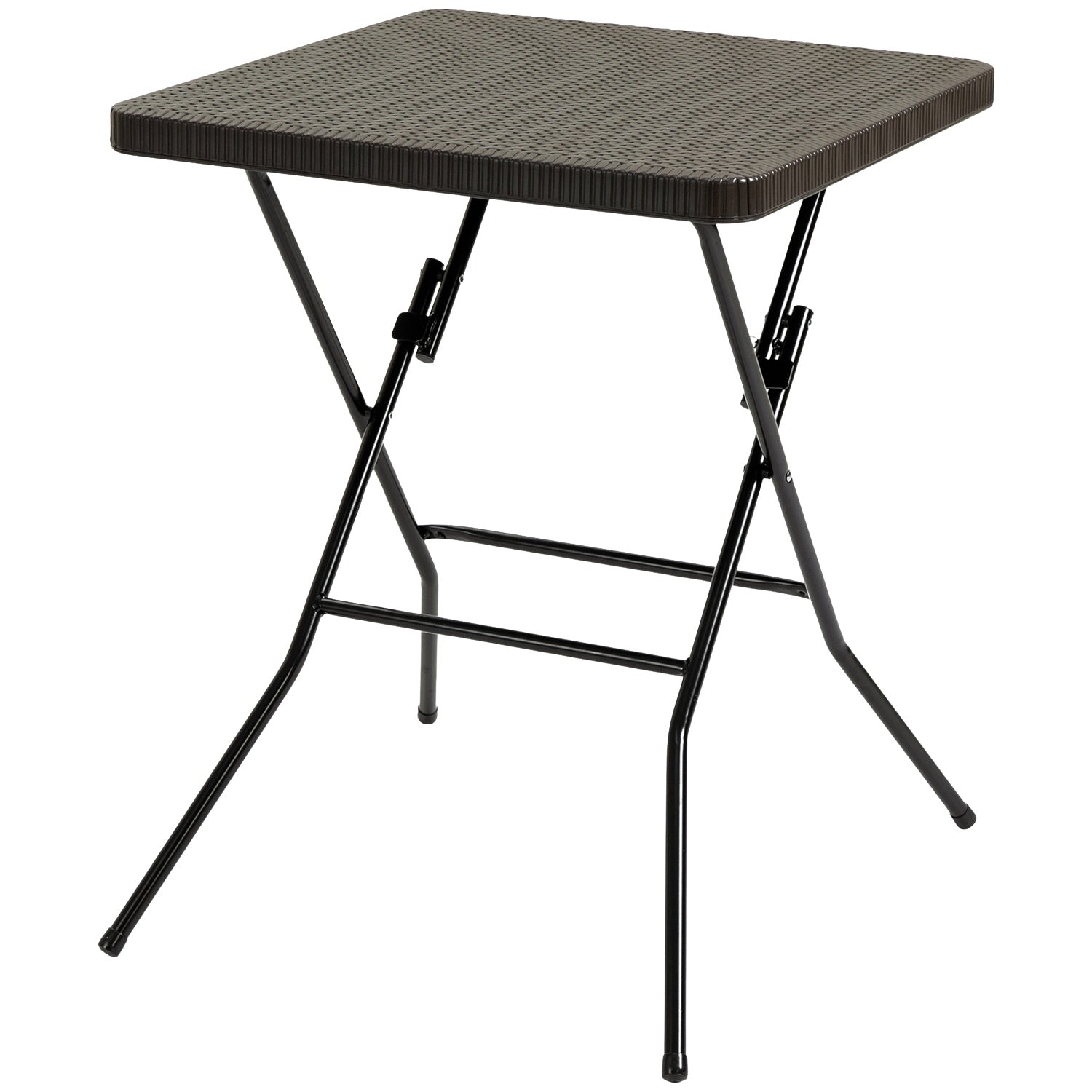 Opvouwbare tuintafel, Kunststof & Metaal, 60x60x74cm, Bruin