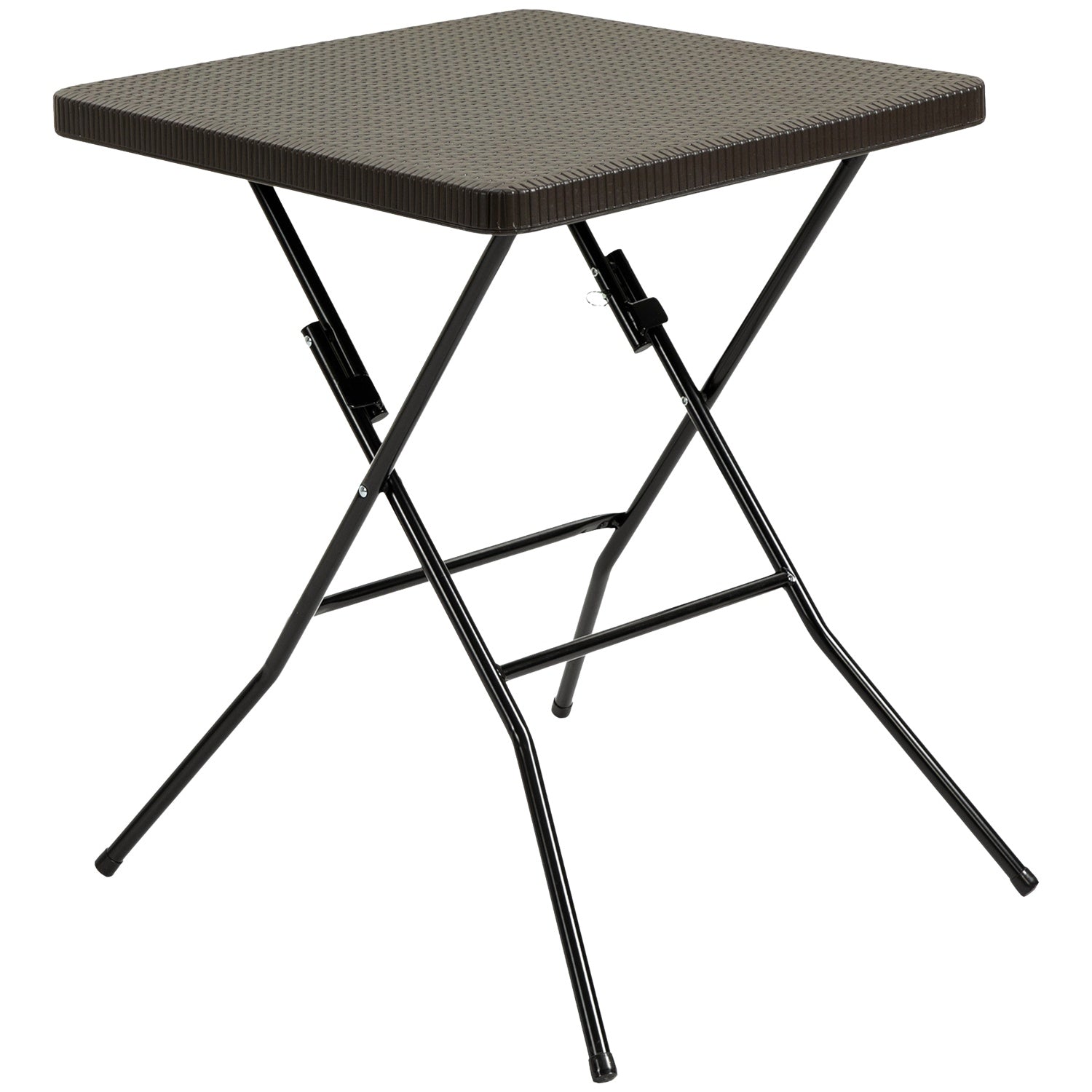 Opvouwbare tuintafel, Kunststof & Metaal, 60x60x74cm, Bruin
