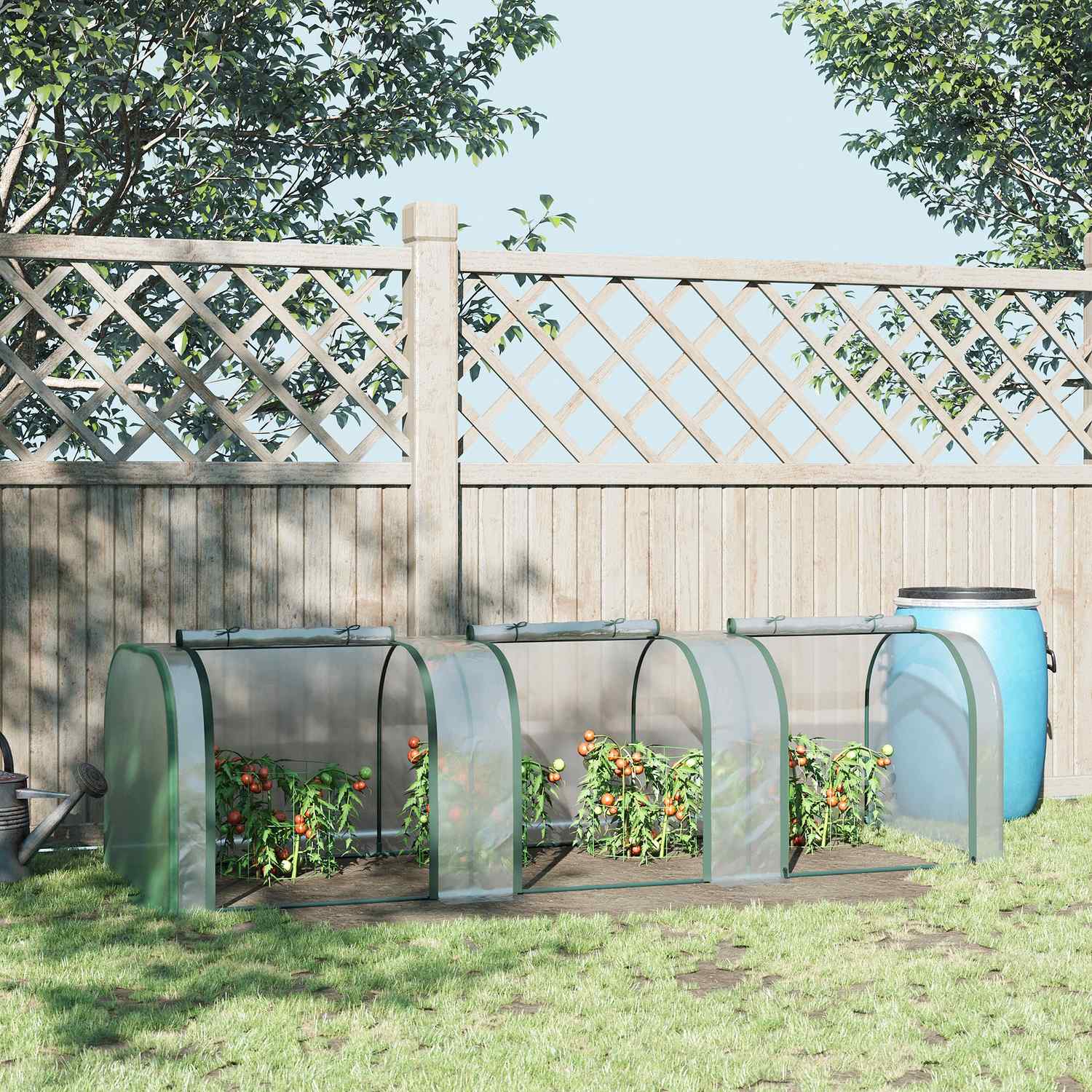 Tunnelkas met deur, stalen frame, 295 x 100 x 80 cm
