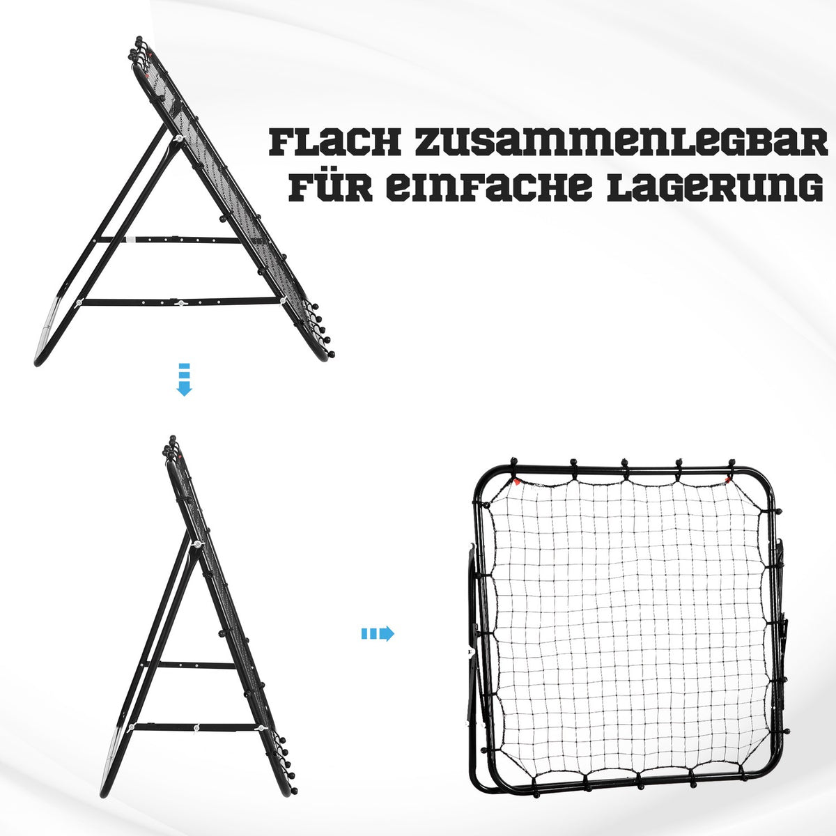 Voetbal Rebounder Muurnet, Metaal & PE, 96x80x96 cm