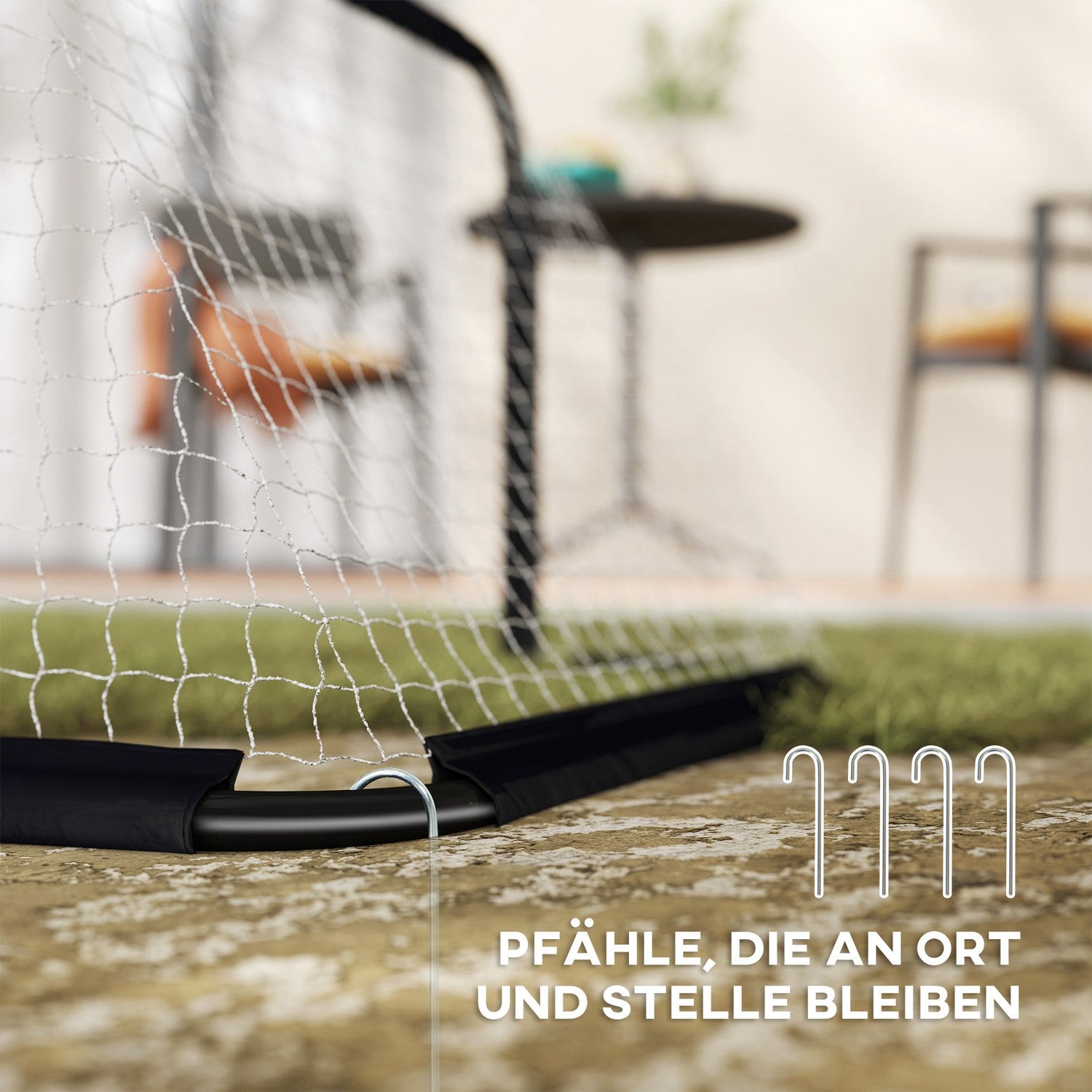 Fotbollsmålset om 2 – Vikbar metallram, 90x36x60 cm