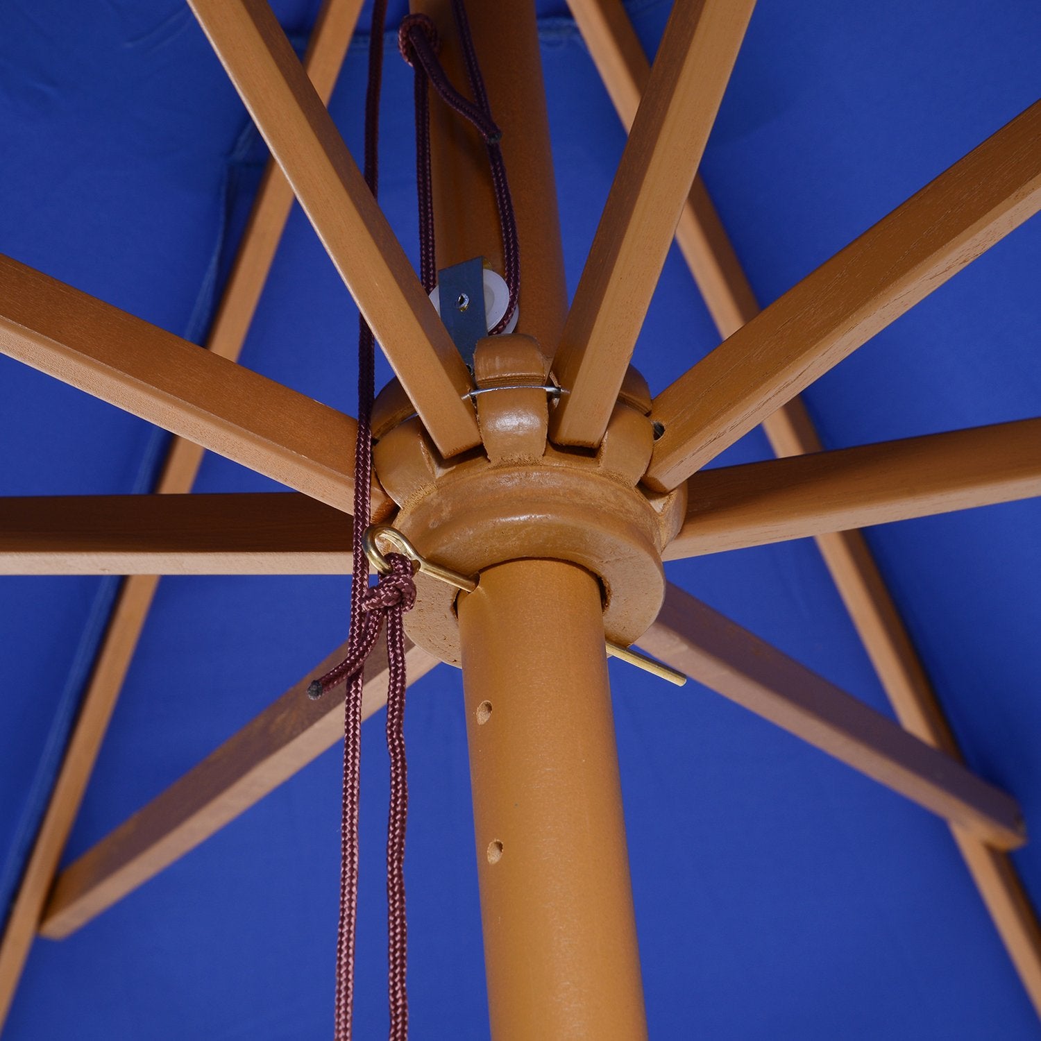 Vrijdragende Balkon Parasol 300 Cm, Bamboe, Blauw