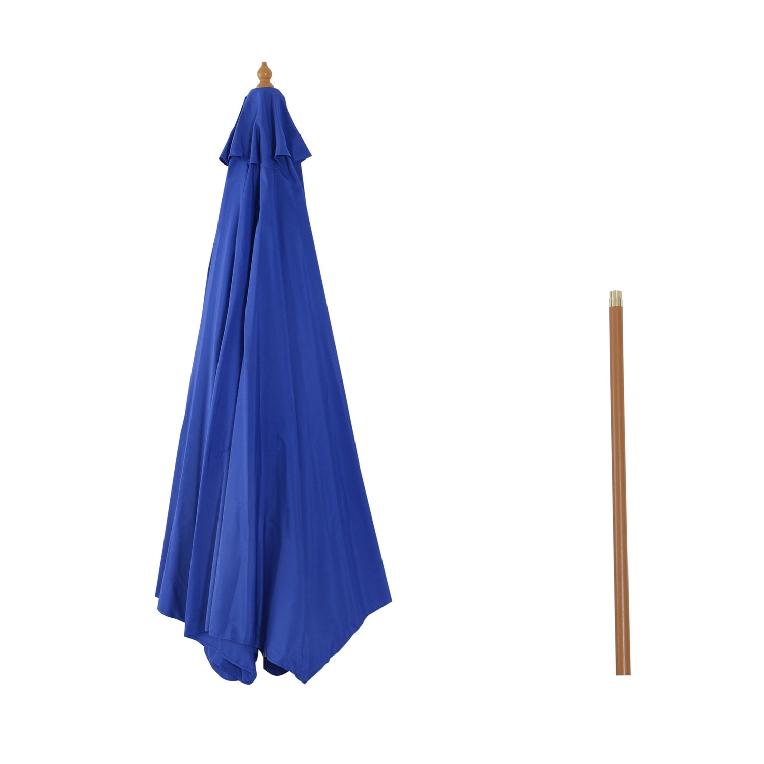 Vrijdragende Balkon Parasol 300 Cm, Bamboe, Blauw