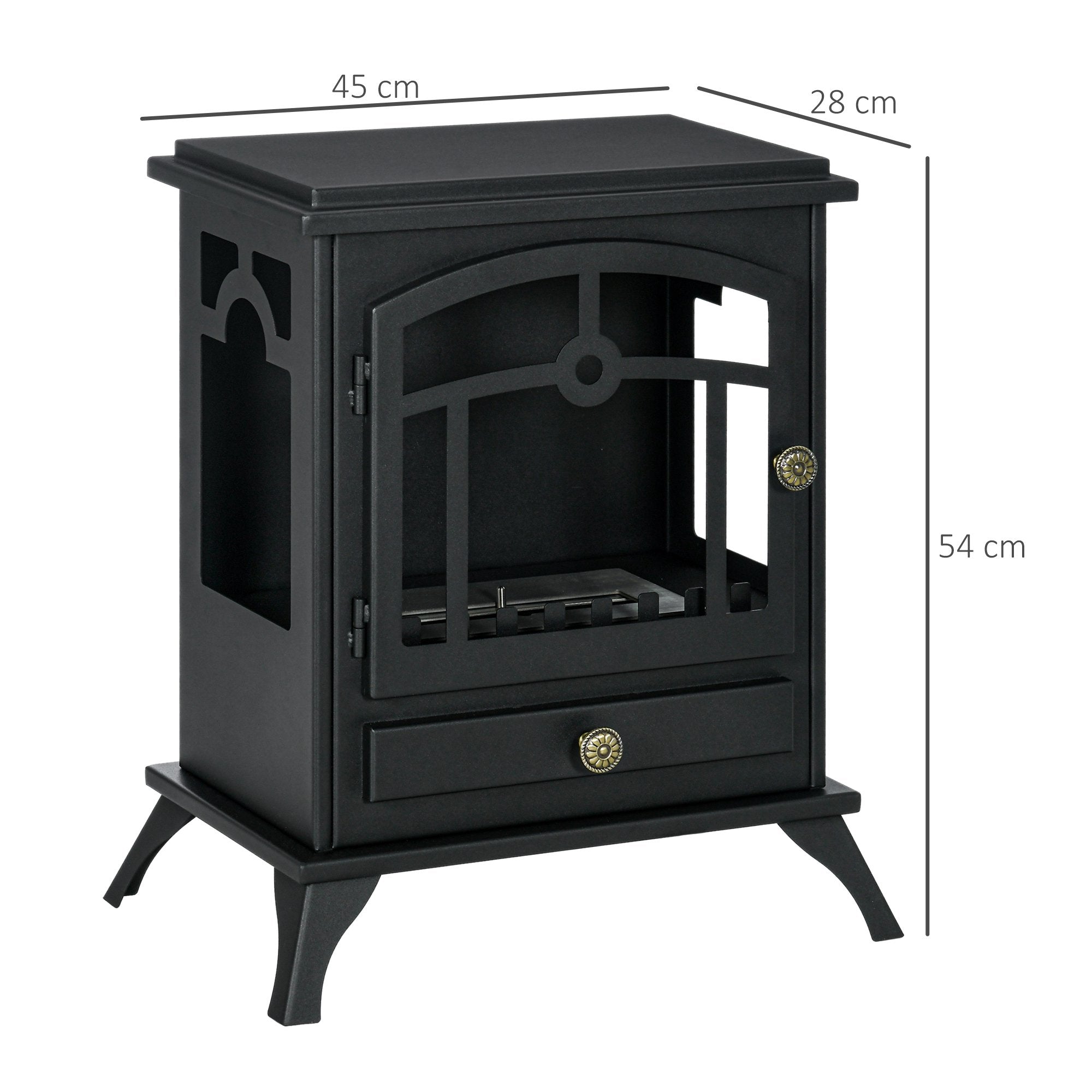 Fristående etanolkamin, svart, 3 timmars brinntid