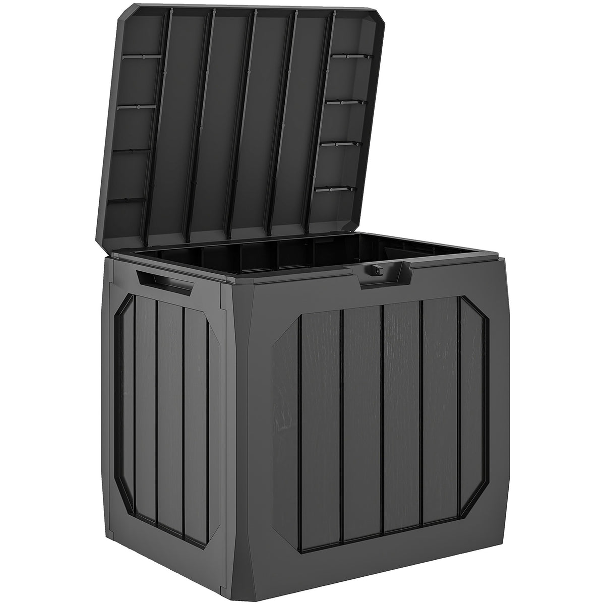 Opbergbox voor buiten, 121 l, zwart, weerbestendig, afsluitbaar