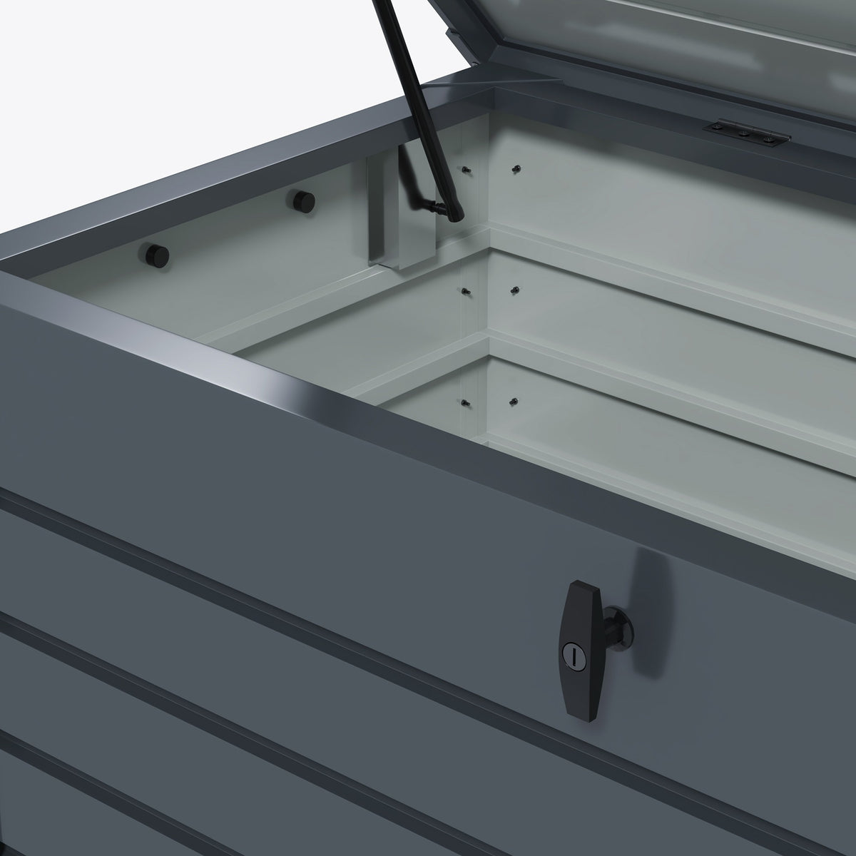 Opbergbox voor buiten, waterdicht, 311 l, donkergrijs, staal