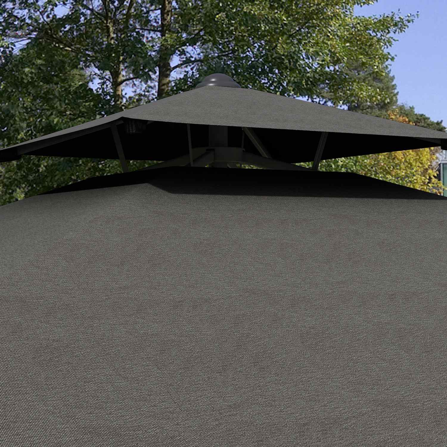Vierkant Balkonparasol, 243cm, UV-bescherming, Donkergrijs