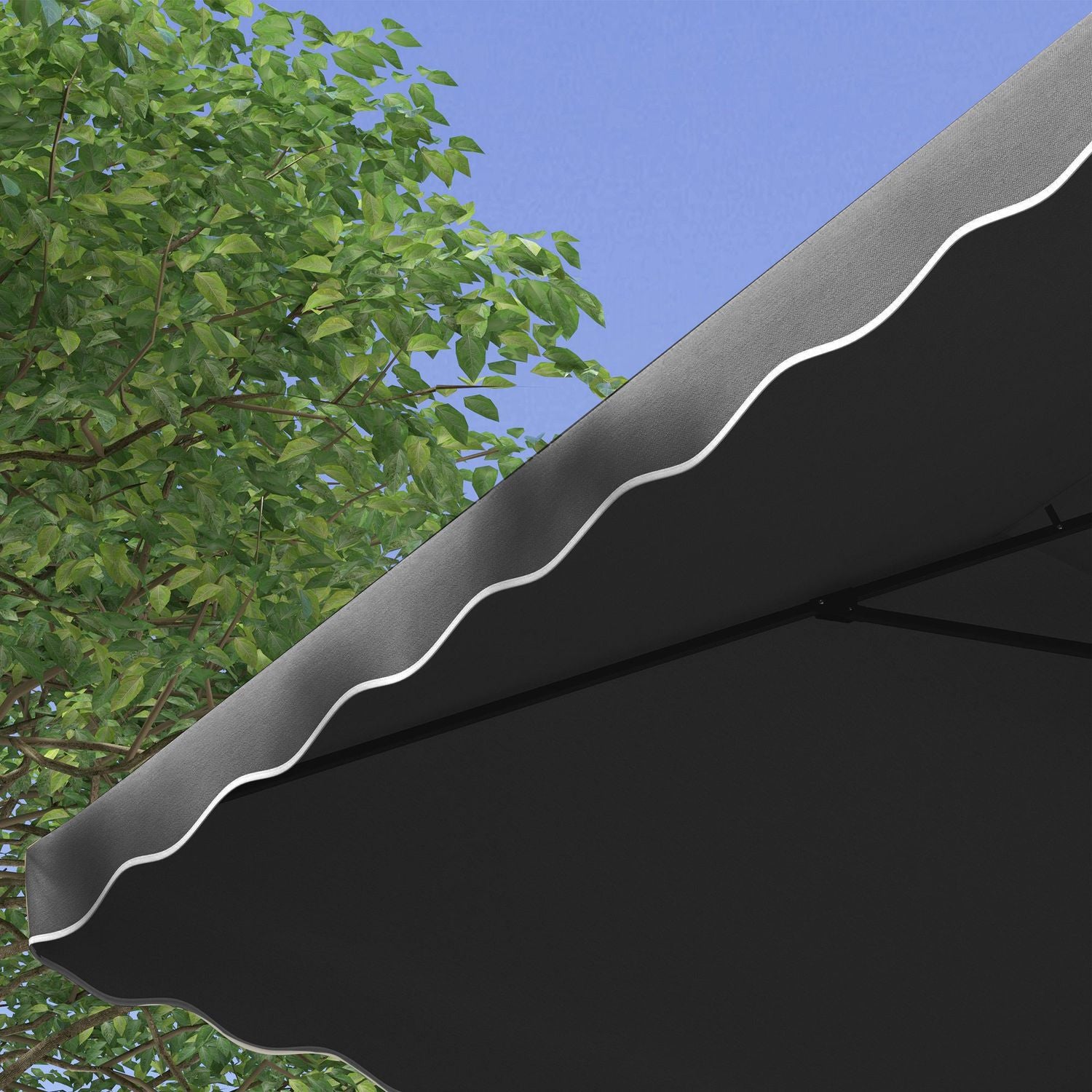 Vierkant Balkonparasol, 243cm, UV-bescherming, Donkergrijs