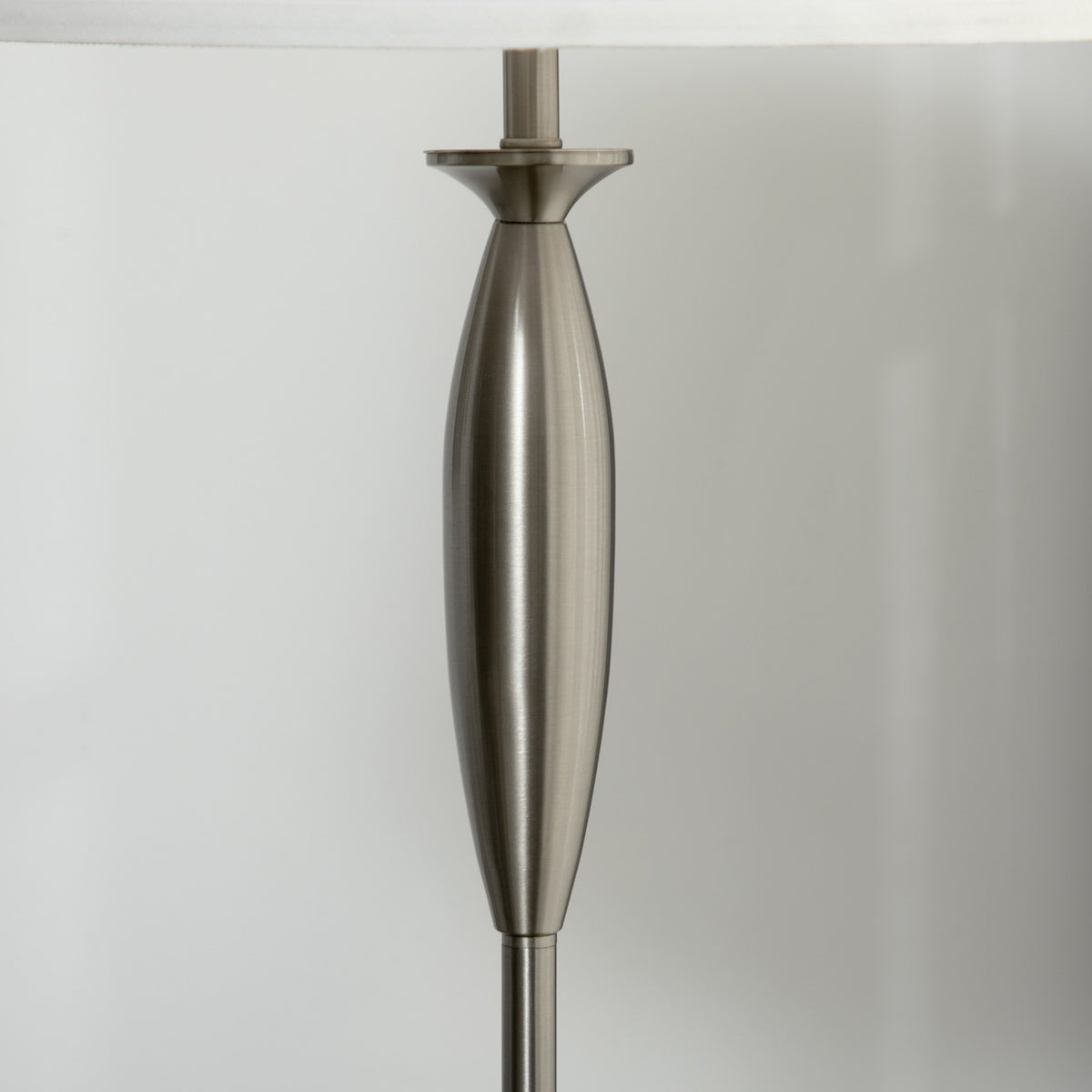 Vloer- en tafellampenset, zilver & wit, E27, 3-delig