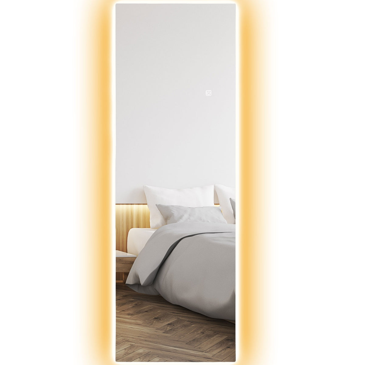 Vloerspiegel met LED-verlichting, Touch Control, 40x120 cm
