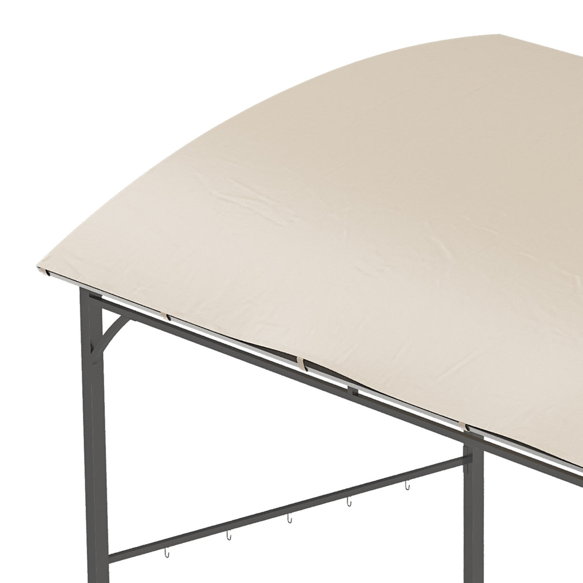 Grilloverkapping met UV-bestendig regenzeil, beige stalen frame