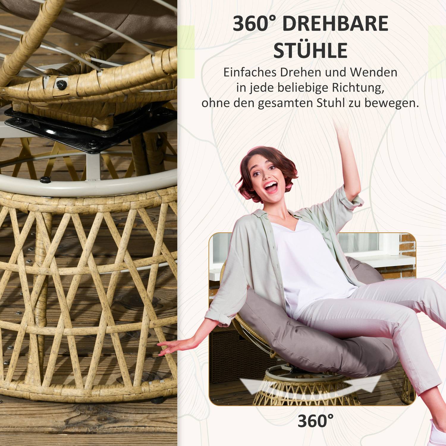 Gele 3-delige bistrotuinset met kussens