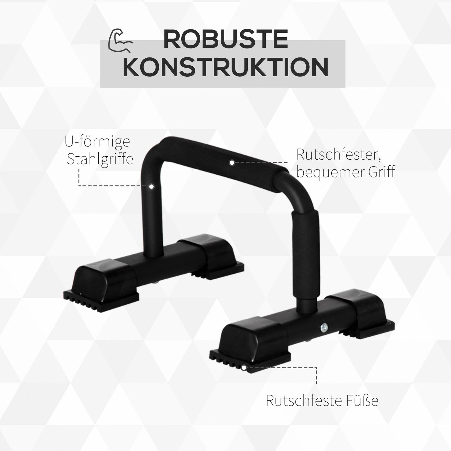 Maniglie per push-up in acciaio antiscivolo, 2 pz