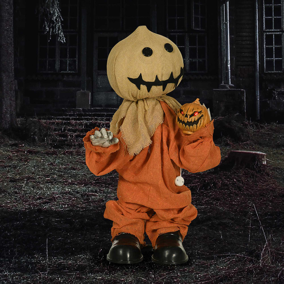 Halloween-vogelverschrikkerdecoratie, geactiveerd door geluid en aanraking, 77 cm