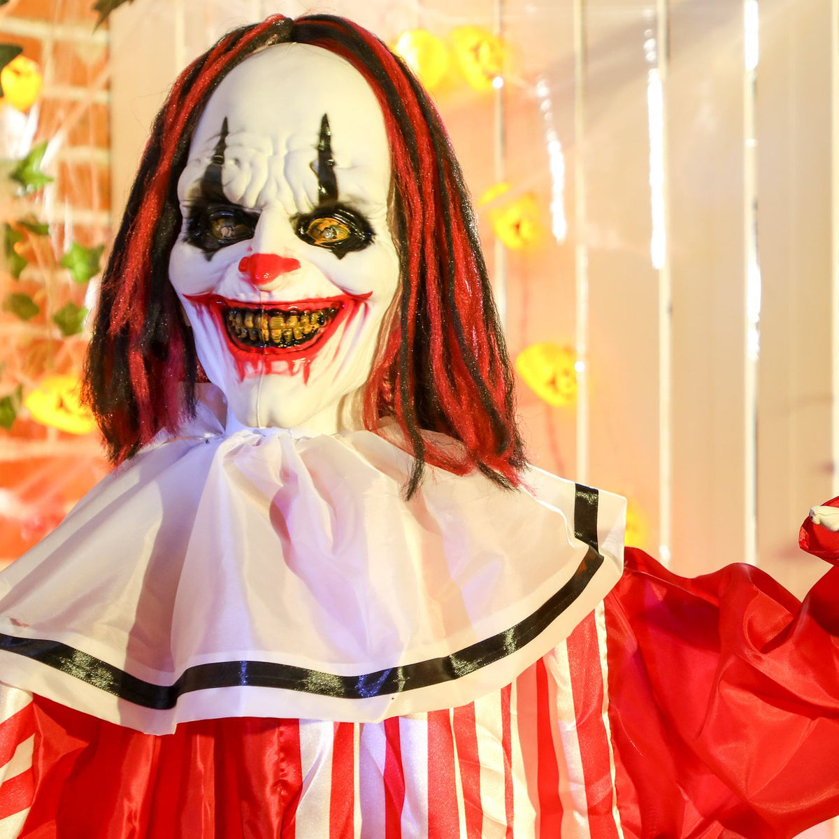 Halloweenclowndecoratie, 165 cm, ledlampen, geluidseffecten