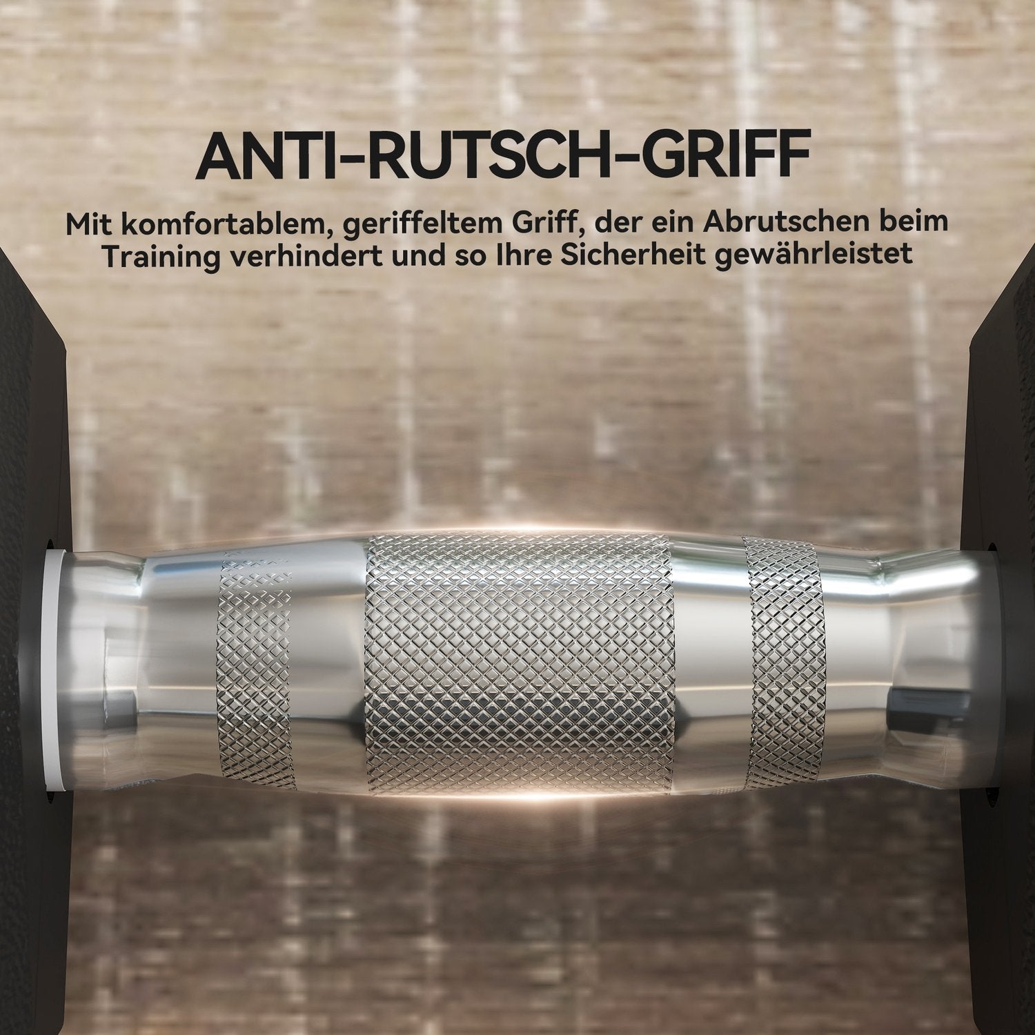 Hantel, 35 kg, Halkfritt grepp, Svart/Silver