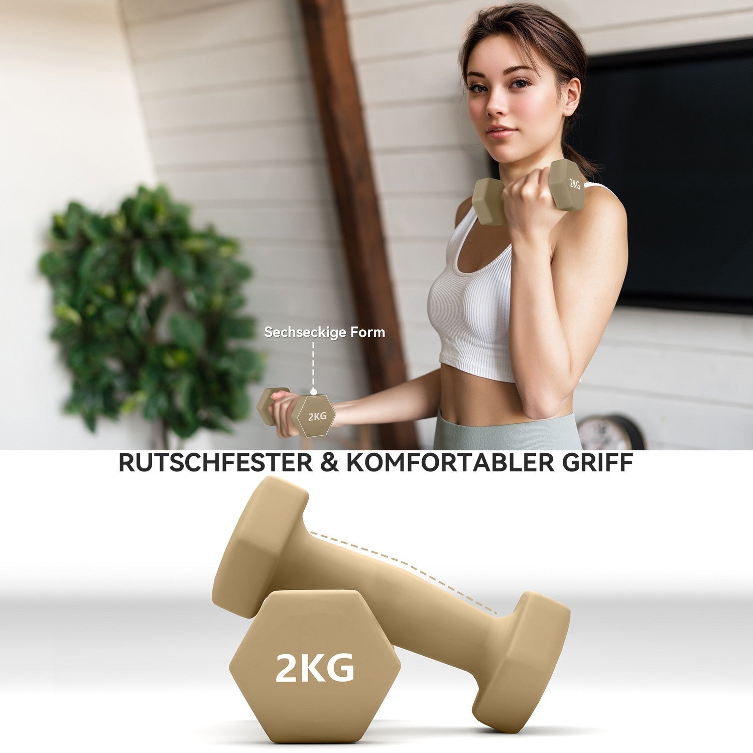 Hantelset, 6-delade stålvikter med fodral, 1-2 kg