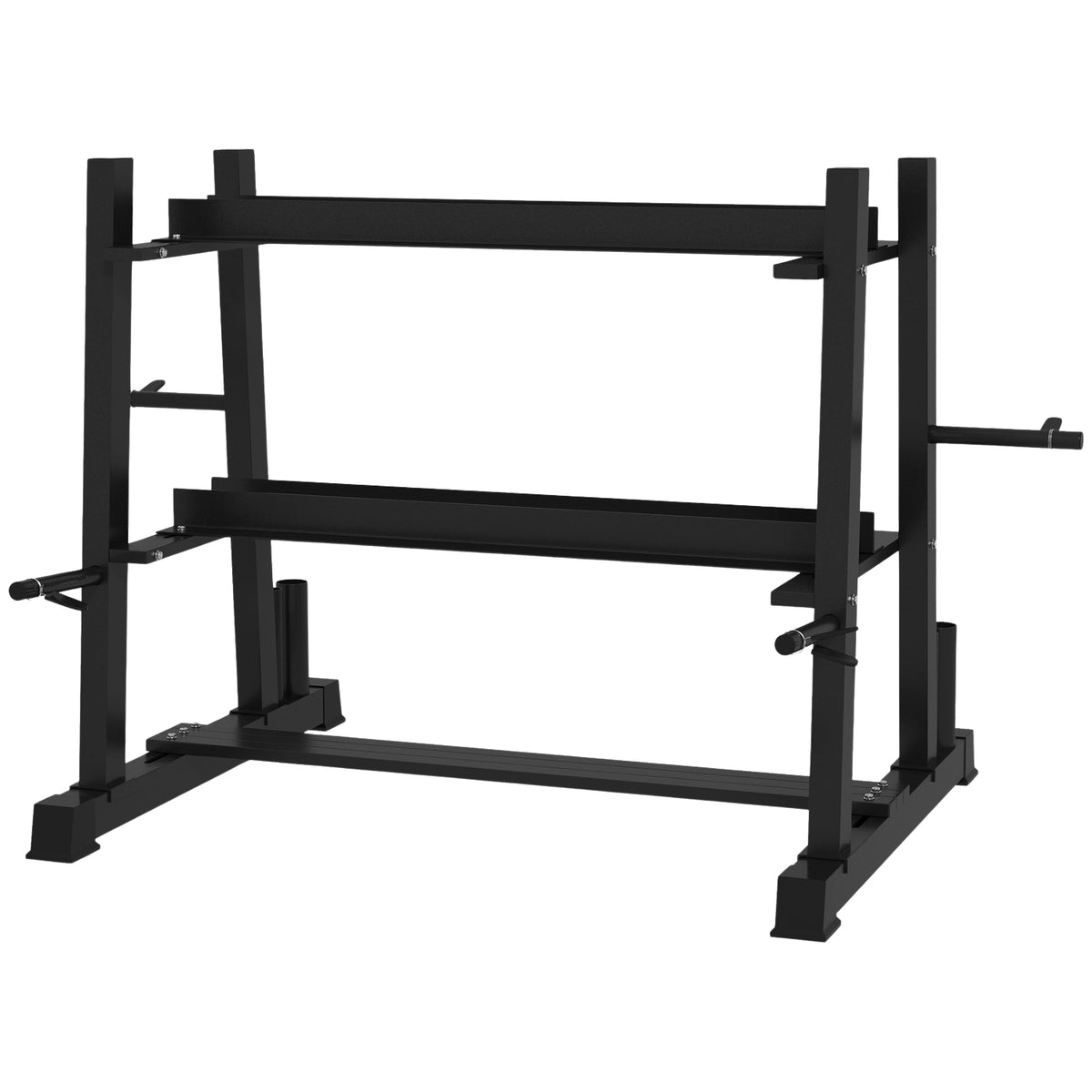 Halterrek, 3 niveaus, belastbaar tot 200 kg, zwart staal