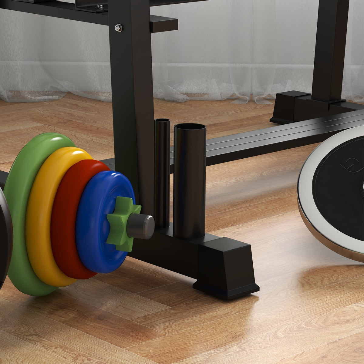 Halterrek, 3 niveaus, belastbaar tot 200 kg, zwart staal