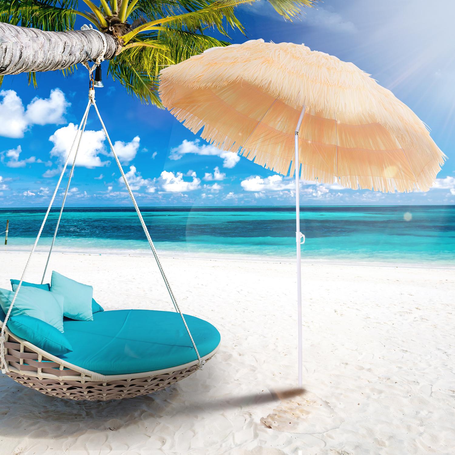 Hawaïaans strandparasol – 160 cm, beige, diverse kleuren
