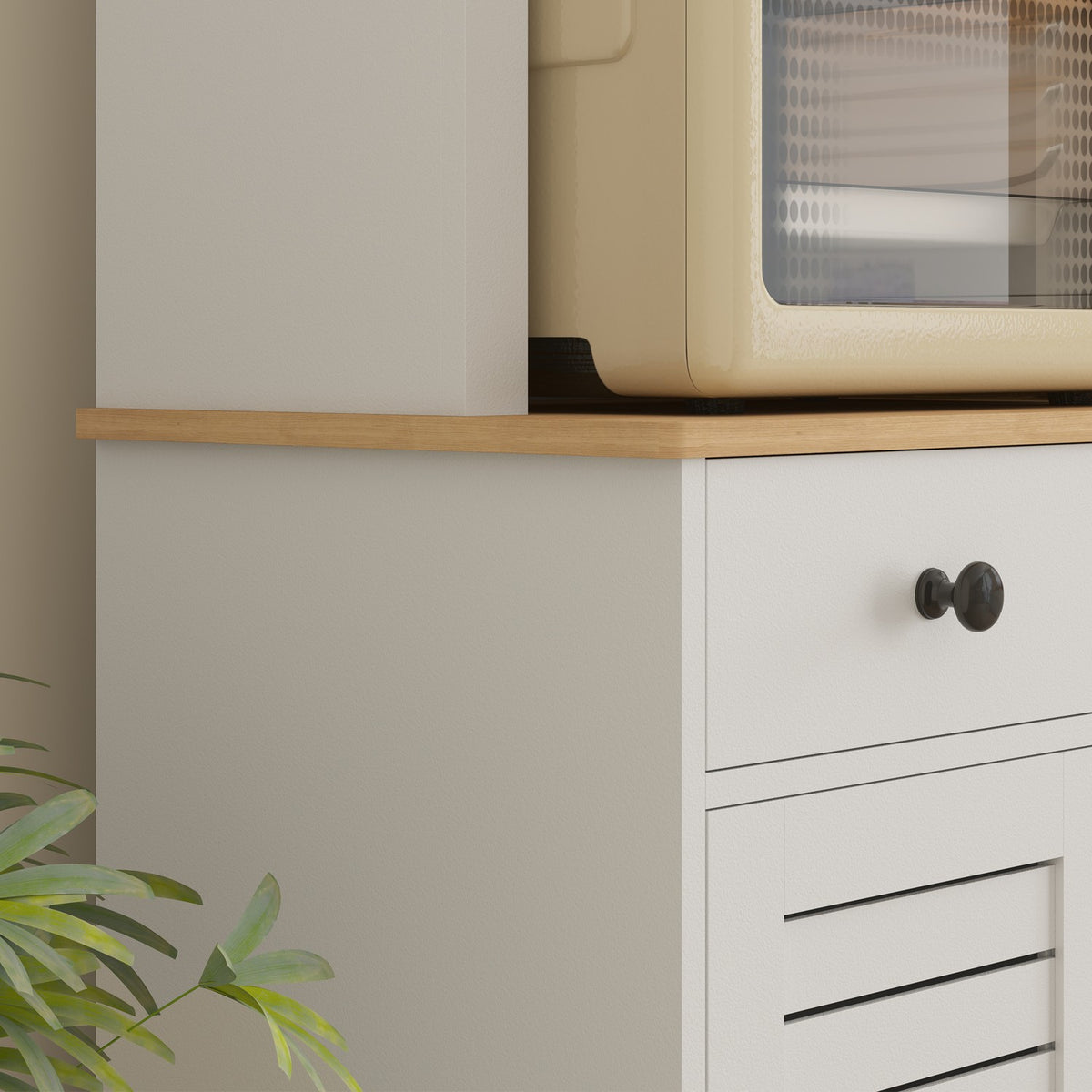 Hoge witte keukenkast, verstelbare planken, 170 cm